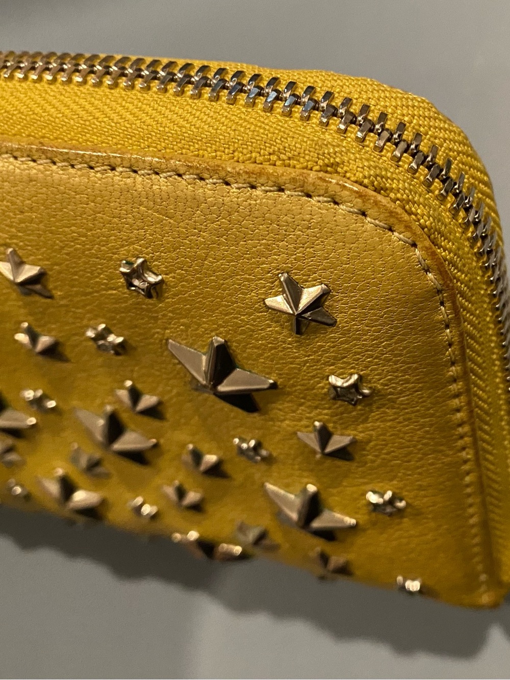 Jimmy Choo Yellow Star-Studded Zip Wallet - Picture 5 of 16